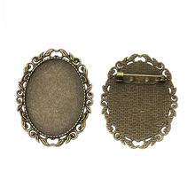 8SEASONS Cameo Frame Brooches Findings Oval Antique Bronze Cabochon Settings(Fit 4cm x 3cm)5.1cm x 4cm(2" x1 5/8"),5 PCs 2024 - buy cheap