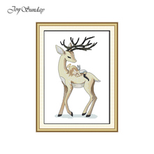 Joy Sunday Counted Cross Stitch Kits DMC 11CT 14CT Cross Stitch Patterns Angel and Deer DIY Needlework Embroidery Kit Home Decor 2024 - buy cheap