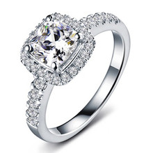 Кольцо для помолвки Moissanite, женское кольцо из белого золота 18 К 750 пробы, модный дизайн, 2 карата 2024 - купить недорого