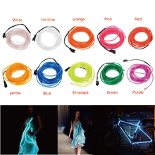 Luz LED de escena 3M alimentada por 2 pilas AA, 9 colores, cable eléctrico Flexible, luz fría de neón, decoración de coche, fiesta, boda con Control 2024 - compra barato