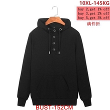 Autumn Men's Large Size Hooded Sweatshirt Long Sleeve Casual Loose 6XL 7XL 8XL 9XL 10XL Black Blue Grey 2024 - buy cheap