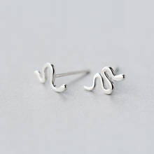 MloveAcc 100% 925 Sterling Silver Women Earrings Jewelry Fashion Cute Snake Stud Earrings for Girls Lady 2024 - buy cheap