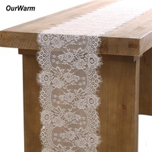 OurWarm Wedding Decoration White Lace Table Runner Baby Shower Boho Wedding Table Decoration Festive Party Supplies 35X300CM 2024 - buy cheap