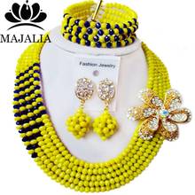 Fashion african jewelry set yellow nigerian wedding african beads jewelry set Crystal Free shipping Majalia-386 2024 - buy cheap