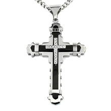 Cross Pendant Necklaces For Women Men Rhinestones Gold/Silver Color Long Chain Christian Male Female Necklace Pendants Jewelry 2024 - buy cheap