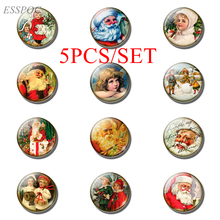 5PCS/SET Victorian Christmas Angel Kids Jewelry Christmas 25mm Glass Cabochon Dome Jewelry New Year Pendant Christmas Gifts 2024 - buy cheap