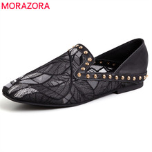 MORAZORA 2020 hot sale women flat shoes air mesh spring summer shoes slip on comfortable casual shoes ladies single shoes black 2024 - buy cheap