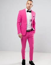 Мужской костюм-смокинг Terno Masculino, Розовый Повседневный блейзер для жениха на заказ, для свадьбы и пляжа, 2019 2024 - купить недорого