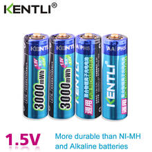 KENTLI 4pcs/lot Stable voltage 3000mWh aa batteries 1.5V rechargeable battery polymer lithium li-ion battery for camera ect 2024 - buy cheap