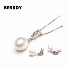 REAL PEARL Natural Pearl Jewelry Set Hot Bridal Wedding Jewelry Set Necklace Earrings Set for Young Lady 2024 - buy cheap