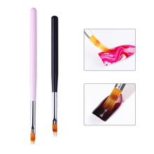 1 bolígrafo cepillo de uñas gradiente acrílico UV Gel Blooming dibujo pintura pluma Rosa asa negra de madera herramienta de Arte de uñas DIY 2024 - compra barato