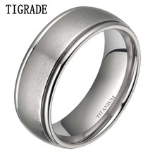 Tigrade классическое кольцо из титана серебристого цвета 8 мм, мужское кольцо с матовой отделкой, обручальное кольцо с канавками, женские кольца anel feminino 2024 - купить недорого