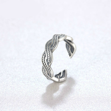 Vintage Silver Twist Rings Women Fashion Party Ring 5MM Width Antiallergic Female Finger Ring Populaire Anneau 2024 - buy cheap