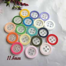 100pcs 11.4mm ( 18L ) 4 holes colorful thin edge shirt button for sewing craft decoration Resin sewing buttons supplies 2024 - buy cheap