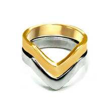 Новинка 2021, Модные Винтажные проволочные кольца ручной работы золотого цвета, V-образное кольцо, модное дизайнерское кольцо, Подарочные ювелирные изделия, оптовая продажа R253 2024 - купить недорого