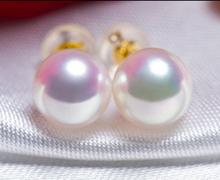 free shipping luxury Noble jewelry Genuine charming pair AAA 10-11 mm Akoya Pearls white pearl earring 2024 - buy cheap