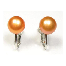 Stunning Pearl Earrings,Genuine AAA 8-9MM Orange Genuine Freshwater Pearl WGP Screw Clip Earrings,Fashion Women Birthday Gift 2024 - buy cheap