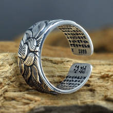 S999 Серебряный Лотос кольца удачи Будда Регулируемая Размеры Мода Популярные S999 Solid тайский серебряное кольцо для Для женщин Для мужчин ювелирные изделия 2024 - купить недорого