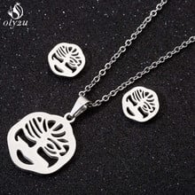 Oly2u Hot Tree of Life Round Small Pendant Necklace Gold Color Bijoux Collier Elegant Women Jewelry Set Birthday Gifts 2024 - buy cheap