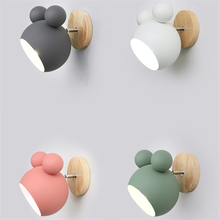 Nordic Wooden Wall Lamp Cute Cartoon Styling Coloful Wall Sconces Kitchen home lights Restaurant Macaroon Decor Bedside Lamp 2024 - buy cheap