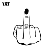 YJZT 10.1*13.2CM Middle Finger Girl Nail Vinyl Decal Cat Silhouette Graphics Car Sticker Accessories Black/Silver C20-0054 2024 - buy cheap