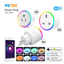 Smart Power Socket Plug Wifi Outlet Switch EU UK US RGB Light Power Monitor 16A Phone App Voice Control with Alexa Google Home 2024 - buy cheap