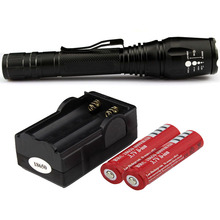 XM-L T6 LED Flashlight 1600LM High Power Torch Zoomable Focusable Torch + 2 * 3000Mah Rechargeable18650 Battery + Charger 2024 - buy cheap