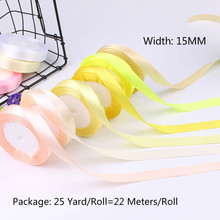 25 Yards/roll Silk Satin Ribbon 1.5cm Width Party Home Wedding Decoration Gift Wrapping Christmas New Year DIY Material Supplies 2024 - buy cheap