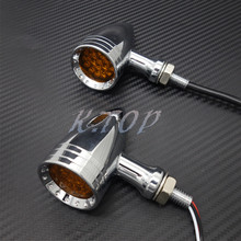 ZORBYZ Motorcycle Chrome Metal Led Bullet Turn Signal Indicator Brake Light For Harley Honda Victory 2024 - buy cheap