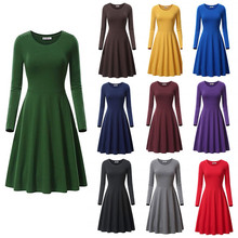 2020 Fashion Plus size A line dress Women spring sexy 12 colors party Dress Women Boho Vestidos Elegant O-Neck Beach Dress 2024 - buy cheap