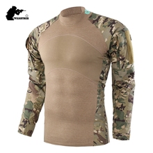 Camiseta militar tática com camuflagem para homens, uniforme militar de algodão camiseta com manga comprida para combate iii, camisa isa para treinamento fa656 2024 - compre barato