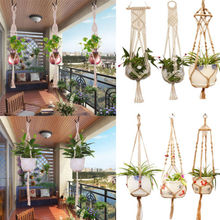 Vintage Macrame Plant Hanger Flower Pot Garden Holder Legs Hanging Rope Basket 2024 - buy cheap