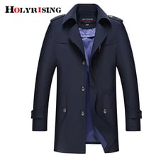 Holyrising Men Trench Coat Long Windbreaker Turn Collar Overcoat Thin Trenchcoat Casual Windproof Outwear Mens Jackets 18541-5 2024 - buy cheap