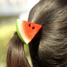 Bandas elásticas para el pelo para mujer, accesorios para el cabello de imitación de frutas frescas, sandía, naranja y manzana, 23 colores, 1 Uds. 2024 - compra barato