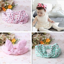 T New Dot Bow Hair Band Kid Hair Accessories Girls Cotton Rabbit Headband Newborn Kids Toddlers Bowknot  Headband 2024 - buy cheap