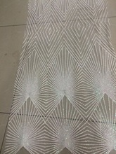 Popular glued glitter embroidery African tulle lace French net fabric embrodery lace fabric for dress 2024 - buy cheap