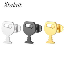 New Unique Wine Glass Earrings for Women Stainless Steel Cup Earring Fashion Jewelry Gold / Black / Silver Color 2024 - buy cheap