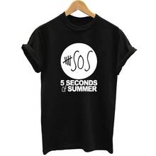 Mens T Shirts Fashion Summer 5 Five Seconds Of Summer 5 SOS Cotton T-Shirt Casual Slim Short Sleeve For women's Tshirt Camisetas 2024 - buy cheap