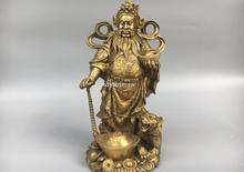 10''Classica Brass carved chinese folk Martia god of wealth Guan Gong statue 2024 - buy cheap