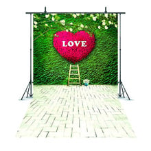  Love heart Photo Background Green Wall Spring Photography Backdrop Brick Wall Flowers Newborn Baby Photo Backdrop 261 2024 - buy cheap