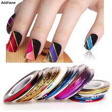 Addfavor 30PC Beauty Mix Colors Nail Rolls Striping Tape Line Nail Art Tips Decoration Design Makeup Fingernail Sticker Decal 2024 - buy cheap