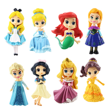 8 pçs/lote Princesa Figura Brinquedos Da Princesa Branca de Neve Cinderela Belle Ariel Sereia Bela Adormecida Modelo Bonecas 2024 - compre barato