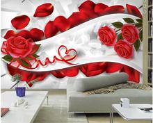 wellyu 3D Wallpaper Bedroom Living Room Decorated TV Background Wall 3D Rose Petal Art Wall wallpaper for walls 3 d 2024 - buy cheap