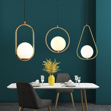 Luminária pendente minimalista estilo nórdico, arte, bola de vidro, iluminação minimalista para sala de estar, quarto, restaurante, bar, casa 2024 - compre barato
