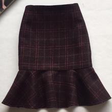 Mini saia de sereia plissada, elegante, outono inverno, cintura alta, plus size 2xl 2024 - compre barato
