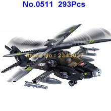 Sluban-avión de combate militar Apache, helicóptero, bloque de construcción, juguete, 0511, 293 Uds. 2024 - compra barato
