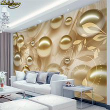 beibehang Custom photo 3D wallpaper mural golden pearl beautiful pattern stereo TV background wall papers home decor 2024 - buy cheap