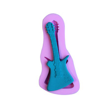 Hot-sale 3D Violin Silicone Mold Guitar Fondant Cake Decorating Tools Mould For Soap Color Pink  D451 2024 - buy cheap