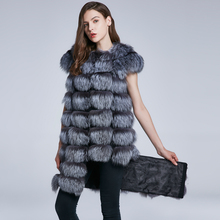 100% Real Fox Fur waistcoat,Removable  Vest,2020New JKP Winter Women Natural Fox Fur Vest 2024 - buy cheap