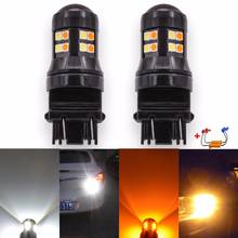 2x Canbus T25 3157 Switchback Led Bulbs White Amber Dual Color Turn Signal Brake Stop Light 7443 1157/BAY15D Led No OBC Error 2024 - buy cheap